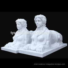 Factory custom white marble sphinx statue